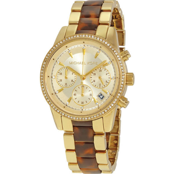 Michael Kors Ritz Gold Dial Two Tone Steel Strap Watch for Women - MK6322 Buy Now By Michael Kors