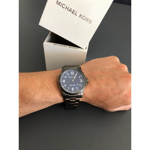 Michael Kors Paxton Analog Blue Dial Grey Steel Strap Watch For Men - MK8499 Buy Now By Michael Kors