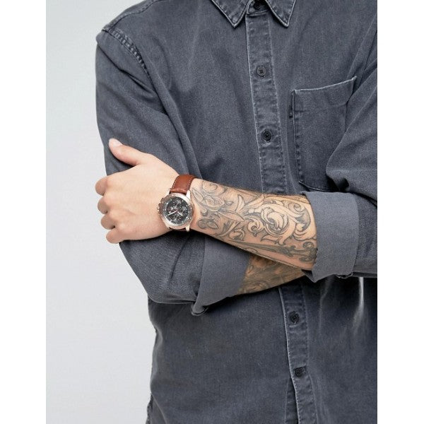 Michael Kors Ryker Chronograph Analog Blue Dial Brown Leather Strap Watch For Men - MK8518 Buy Now By Michael Kors