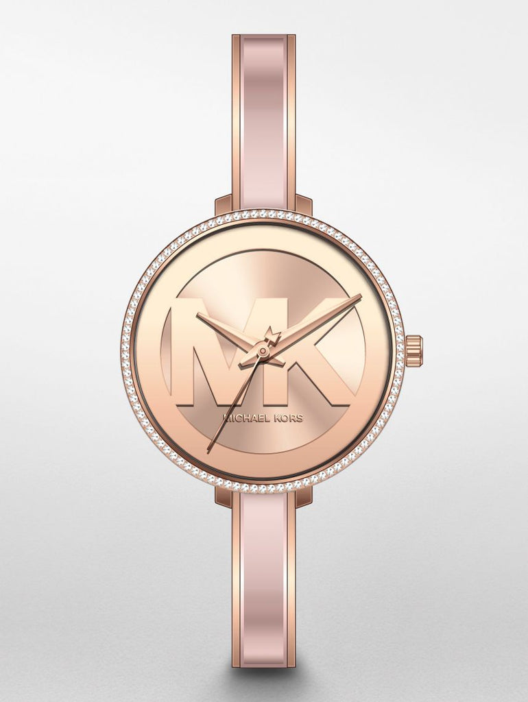 Michael Kors Jaryn Analog Rose Gold Dial Pink Steel Strap Watch For Women - MK4545 Buy Now By Michael Kors