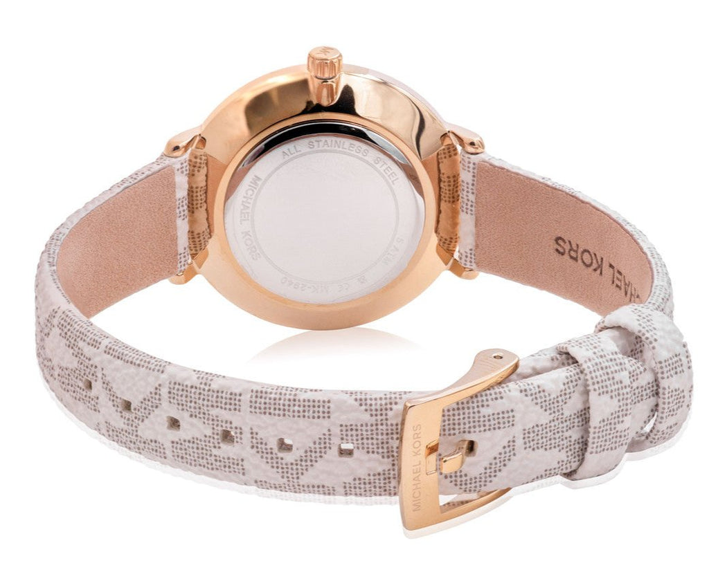 Michael Kors Pyper Quartz Silver Dial White Leather Strap Watch For Women - MK1037 Buy Now By Michael Kors