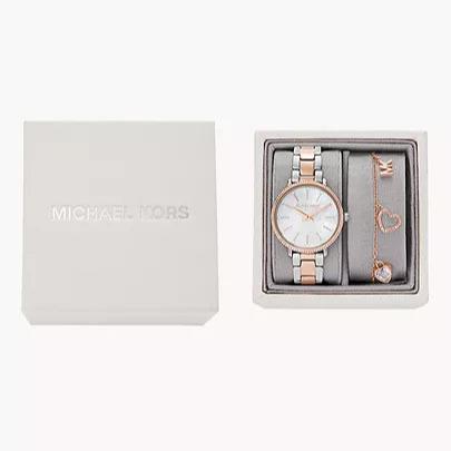 Michael Kors Pyper Quartz Mother of Pearl White Dial Two Tone Steel Strap Watch For Women - MK1066 Buy Now By Michael Kors