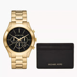 Michael Kors Slim Runway Chronograph Black Dial Gold Steel Strap Watch For Men - MK1076 Buy Now By Michael Kors