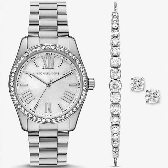 Michael Kors Lexington Crystals Mother of Pearl White Dial Silver Steel Strap Watch for Women - MK1087 Buy Now By Michael Kors