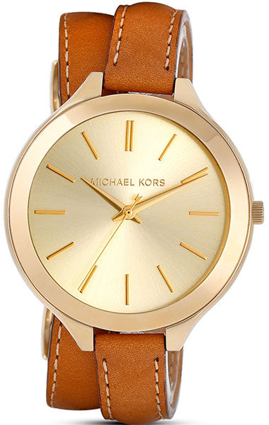 Michael Kors Runway Gold Dial Brown Leather Strap Watch For Women - MK2256 Buy Now By Michael Kors
