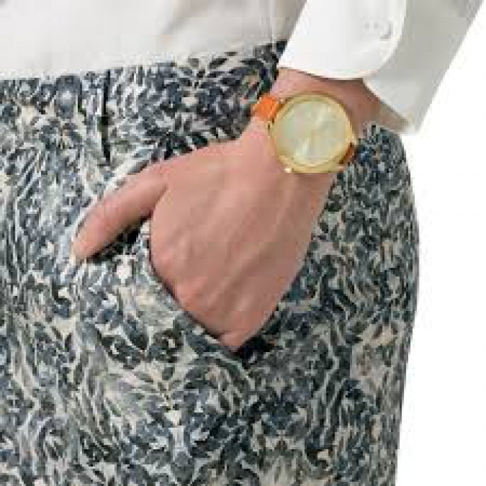 Michael Kors Runway Quartz Gold Dial Orange Leather Strap Watch For Women - MK2275 Buy Now By Michael Kors