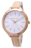 Michael Kors Runway Slim Quartz White Dial Beige Leather Strap Watch For Women - MK2284 Buy Now By Michael Kors