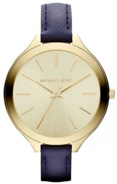 Michael Kors Runway Quartz Gold Dial Blue Leather Strap Watch For Women - MK2285 Buy Now By Michael Kors