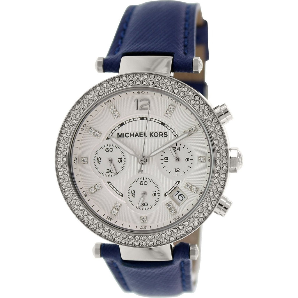 Michael Kors Parker White Dial Navy Blue Leather Strap Watch for Women - MK2293 Buy Now By Michael Kors