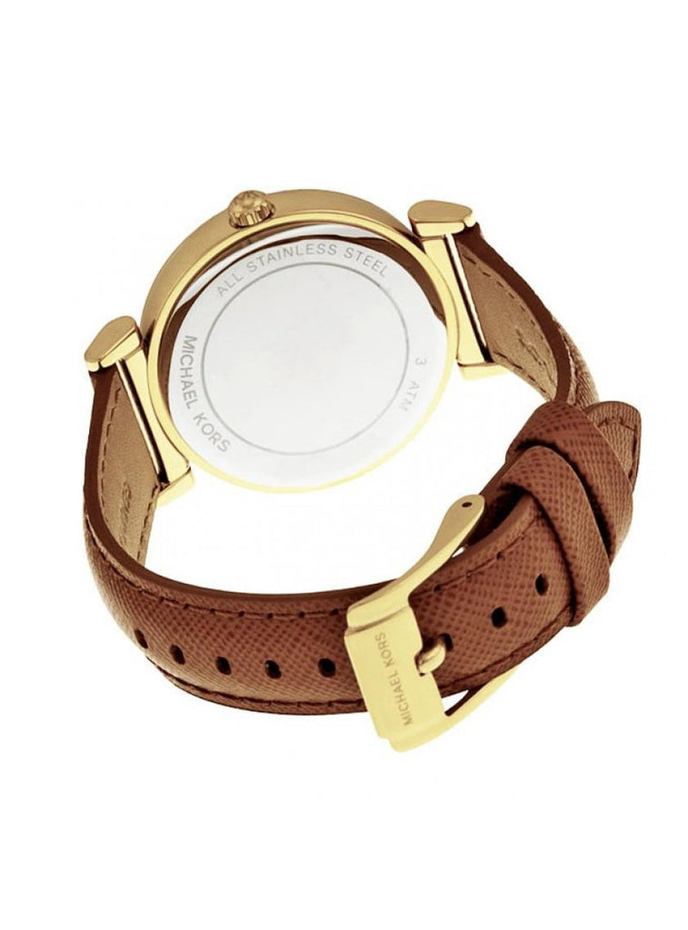 Michael Kors Catlin Champagne Dial Brown Leather Strap Watch for Women - MK2375 Buy Now By Michael Kors