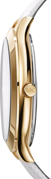 Michael Kors Slim Runway Quartz Gold Dial White Leather Strap Watch For Women - MK2389 Buy Now By Michael Kors