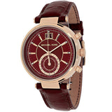 Michael Kors Sawyer Maroon Dial Maroon Leather Strap Watch for Women - MK2426 Buy Now By Michael Kors