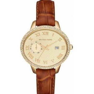 Michael Kors Whitley Quartz Gold Dial Brown Leather Strap Watch For Women - MK2428 Buy Now By Michael Kors