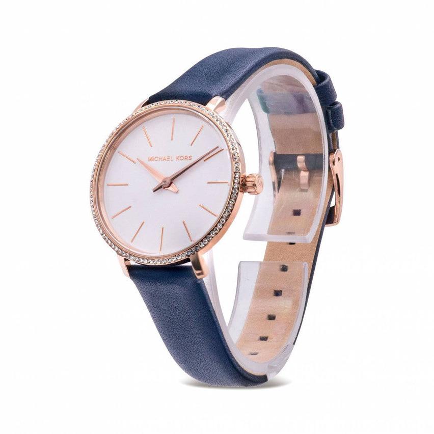 Michael Kors Pyper Analog White Dial Black Leather Strap Watch For Women - MK2804 Buy Now By Michael Kors