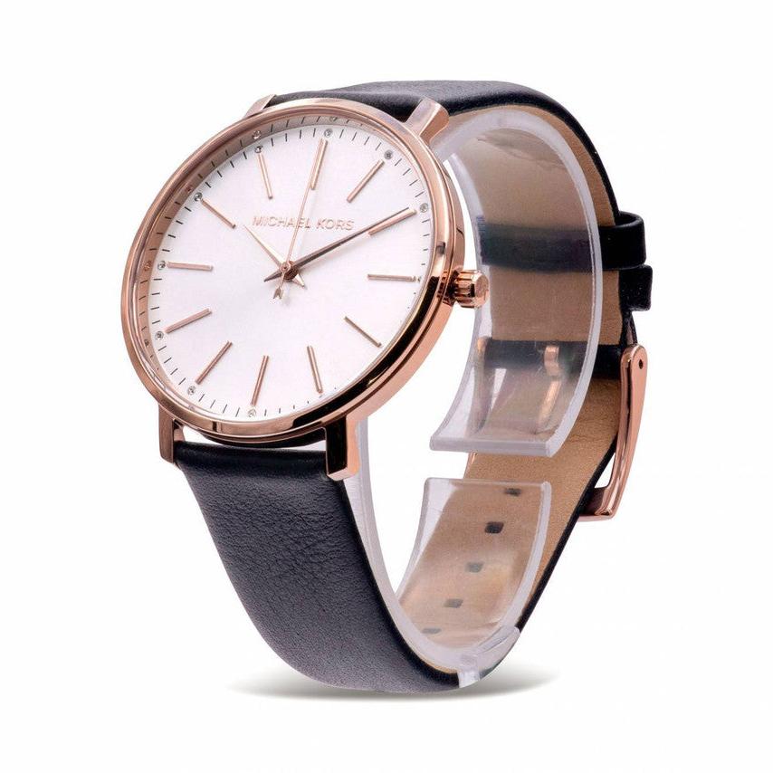 Michael Kors Pyper Quartz White Dial Black Leather Strap Watch For Women - MK2834 Buy Now By Michael Kors