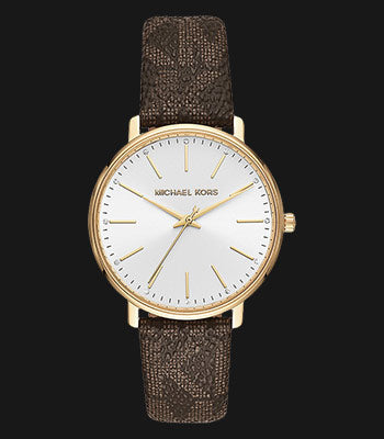 Michael Kors Pyper Quartz Silver Dial Brown Leather Strap Watch For Women - MK2857 Buy Now By Michael Kors
