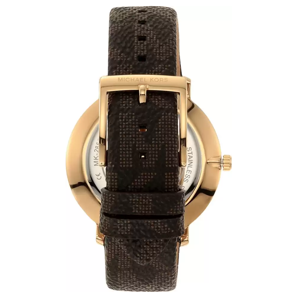 Michael Kors Pyper Quartz Silver Dial Brown Leather Strap Watch For Women - MK2857 Buy Now By Michael Kors