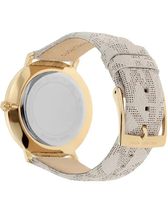 Michael Kors Pyper Quartz Silver Dial White Leather Strap Watch For Women - MK2858 Buy Now By Michael Kors