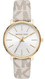 Michael Kors Pyper Quartz Silver Dial White Leather Strap Watch For Women - MK2858 Buy Now By Michael Kors