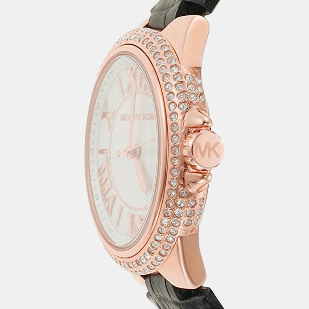 Michael Kors Camille Three-Hand Crystals White Dial Black Leather Strap Watch for Women - MK2962 Buy Now By Michael Kors