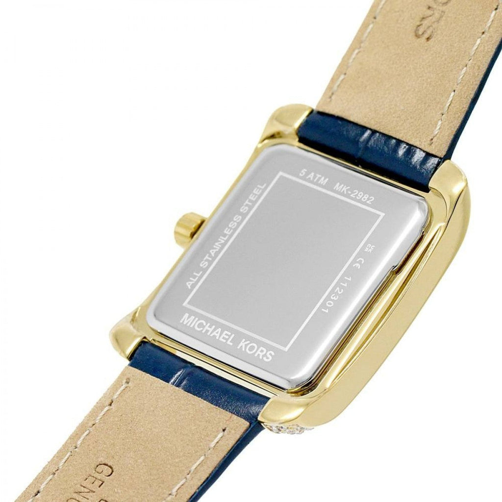 Michael Kors Emery Quartz Diamond Silver Dial Blue Leather Strap Watch For Women - MK2982 Buy Now By Michael Kors