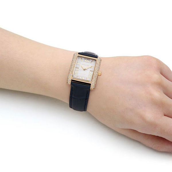 Michael Kors Emery Quartz Diamond Silver Dial Blue Leather Strap Watch For Women - MK2982 Buy Now By Michael Kors