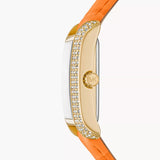 Michael Kors Emery Three Hand Rose Gold Dial Orange Leather Strap Watch For Women - MK2983 Buy Now By Michael Kors