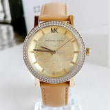 Michael Kors Corey Analog Gold Dial Brown Leather Strap Watch for Women - MK2986 Buy Now By Michael Kors