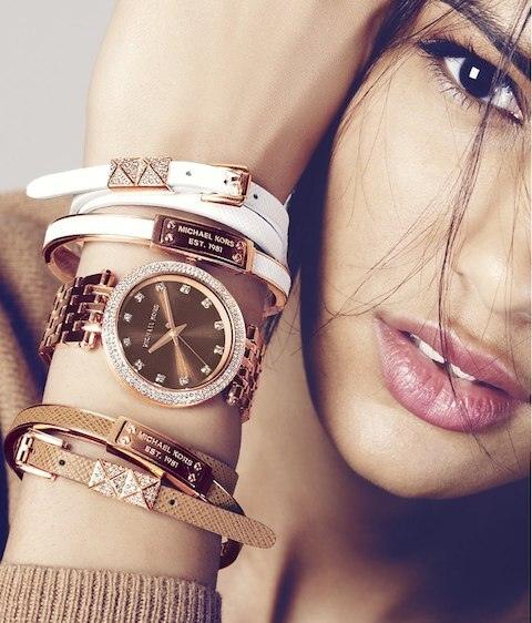 Michael Kors Darci Brown Dial Rose Gold Stainless Steel Strap Watch for Women - MK3217 Buy Now By Michael Kors