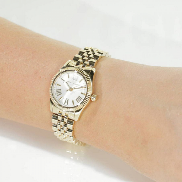 Michael Kors Lexington Quartz Silver Dial Gold Steel Strap Watch For Women - MK3229 Buy Now By Michael Kors