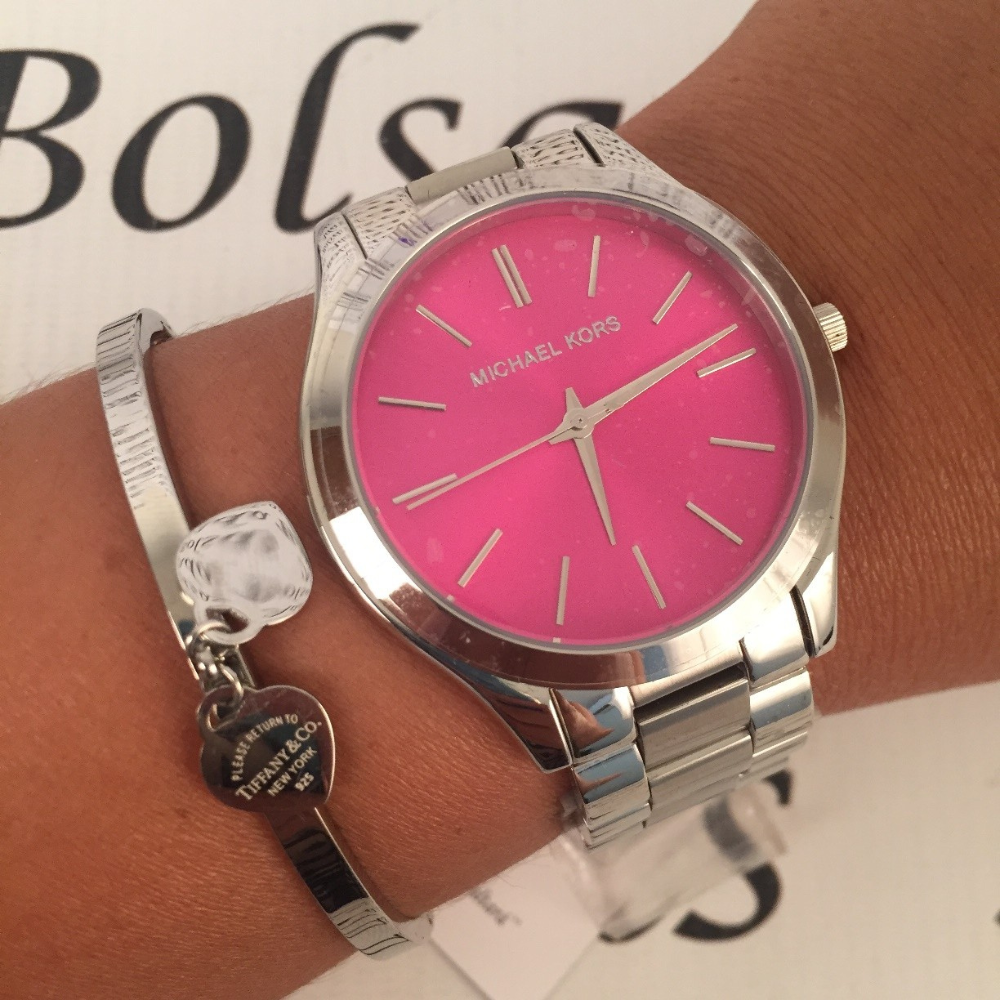 Michael Kors Slim Runway Quartz Pink Dial Silver Steel Strap Watch For Women - MK3291 Buy Now By Michael Kors