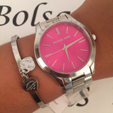 Michael Kors Slim Runway Quartz Pink Dial Silver Steel Strap Watch For Women - MK3291 Buy Now By Michael Kors