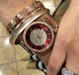 Michael Kors Caitlin Red Dial Rose Gold Stainless Steel Strap Watch for Women - MK3377 Buy Now By Michael Kors