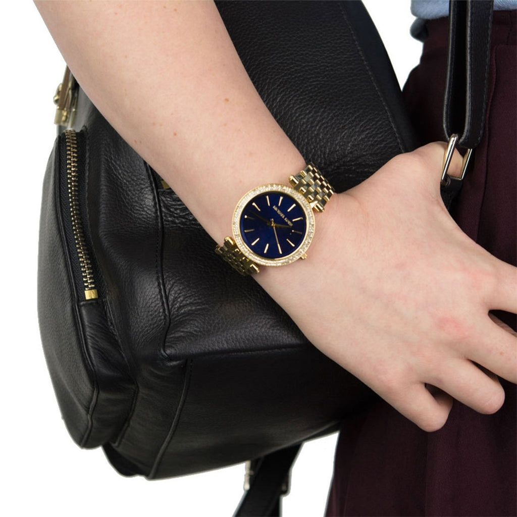 Michael Kors Darci Blue Dial Gold Steel Strap Watch for Women - MK3406 Buy Now By Michael Kors