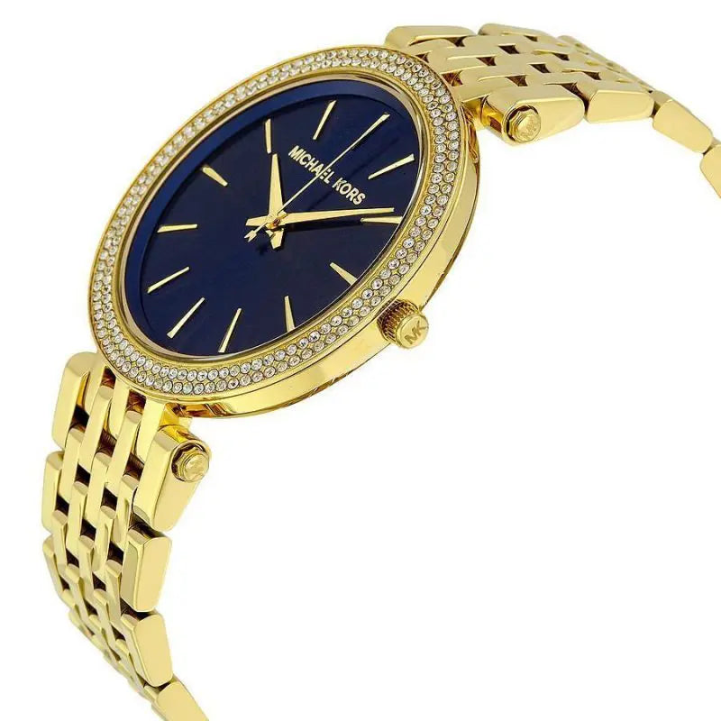 Michael Kors Darci Blue Dial Gold Steel Strap Watch for Women - MK3406 Buy Now By Michael Kors