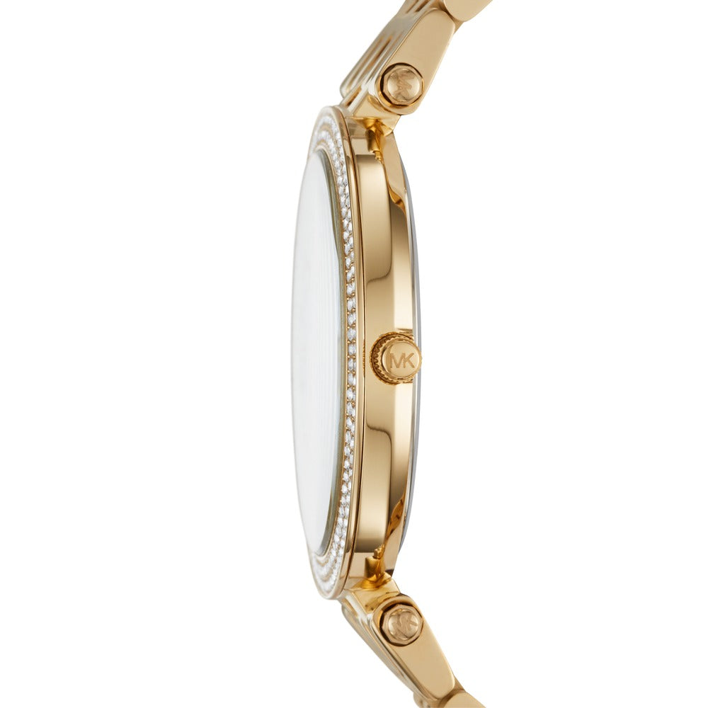 Michael Kors Darci Analog Mother of Pearl Green Dial Gold Steel Strap Watch For Women - MK3498 Buy Now By Michael Kors