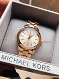 Michael Kors Slim Runway Rose Gold Dial Rose Gold Steel Strap Watch for Women - MK3513 Buy Now By Michael Kors