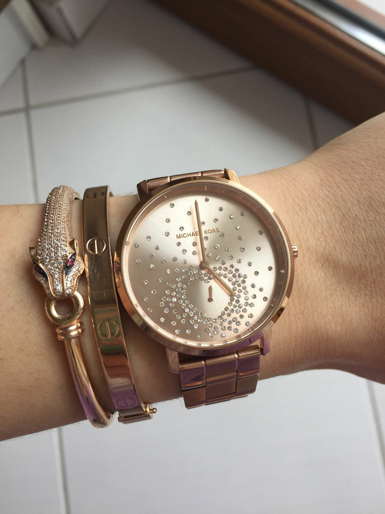 Michael Kors Jaryn Rose Gold Dial Rose Gold Steel Strap Watch for Women - MK3621 Buy Now By Michael Kors