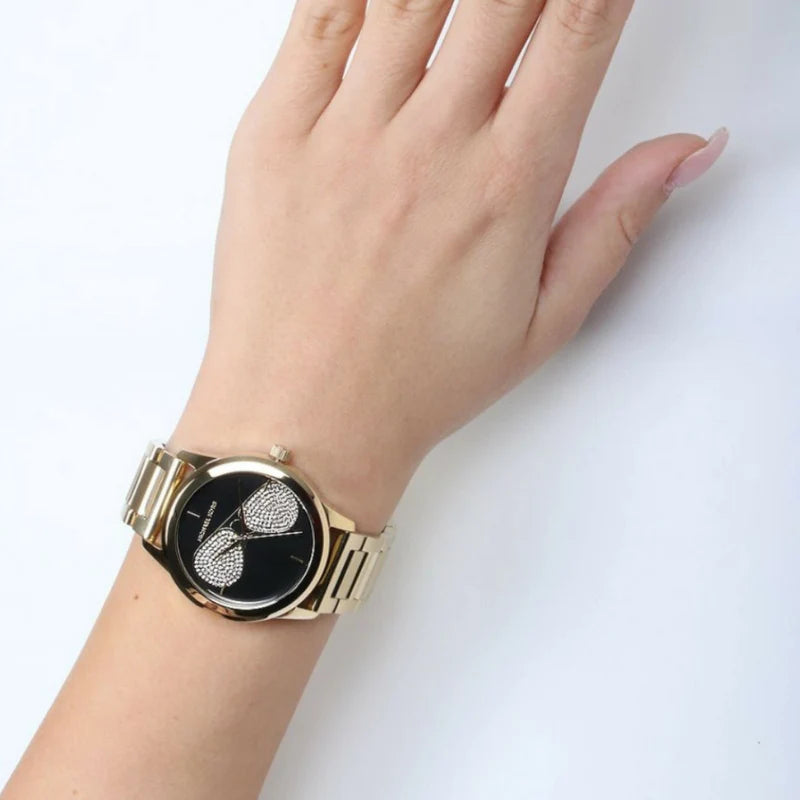 Michael Kors Hartman Analog Quartz Black Dial Gold Steel Strap Watch For Women - MK3647 Buy Now By Michael Kors