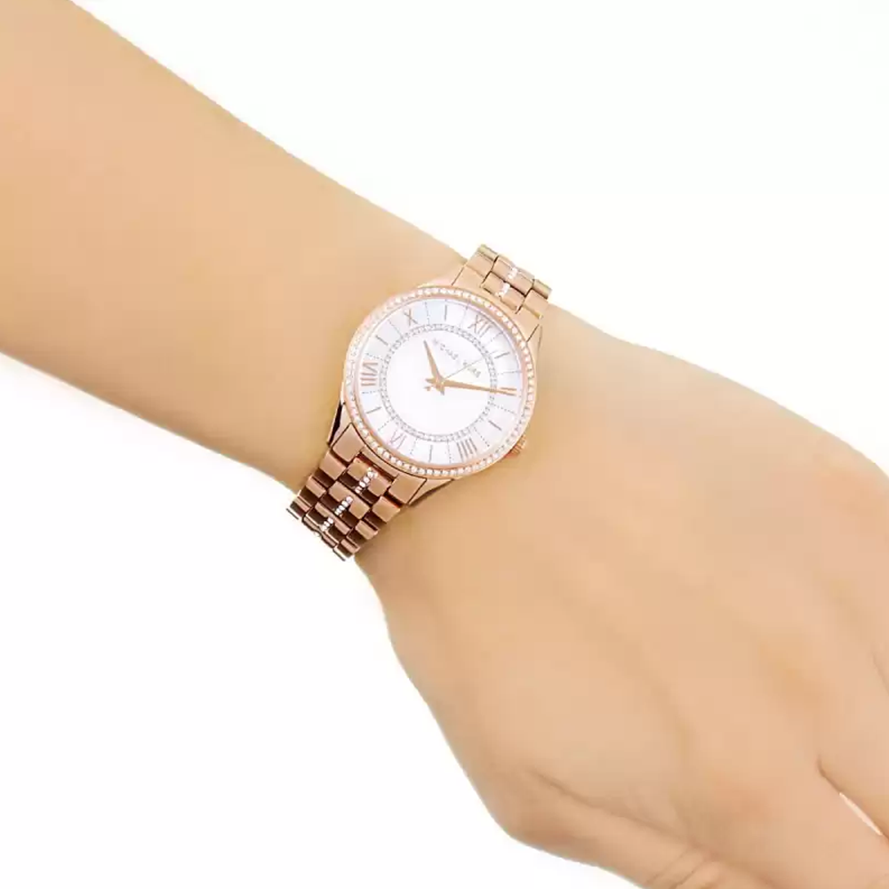 Michael Kors Lauryn Mother of Pearl Dial Rose Gold Steel Strap Watch for Women - MK3716 Buy Now By Michael Kors