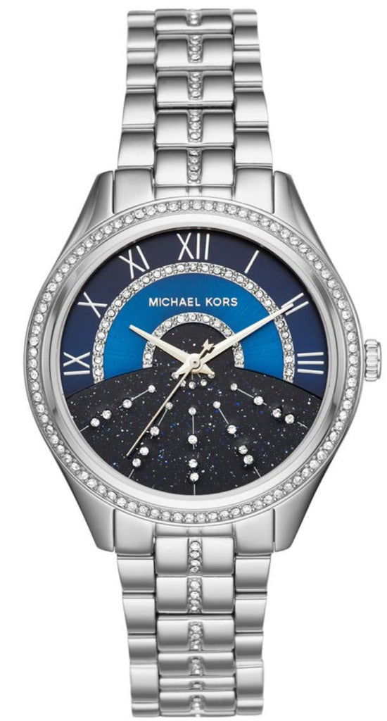 Michael Kors Lauryn Blue Dial Silver Steel Strap Watch for Women - MK3720 Buy Now By Michael Kors