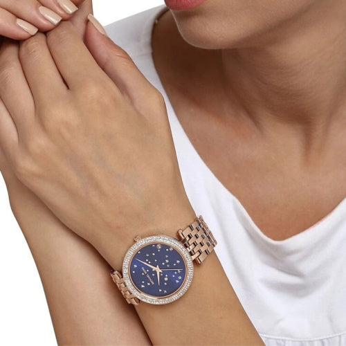 Michael Kors Darci Blue Dial Rose Gold Steel Strap Watch for Women - MK3728 Buy Now By Michael Kors