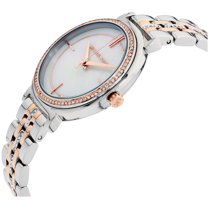 Michael Kors Cinthia Mother of Pearl Dial Two Tone Steel Strap Watch For Women - MK3831 Buy Now By Michael Kors