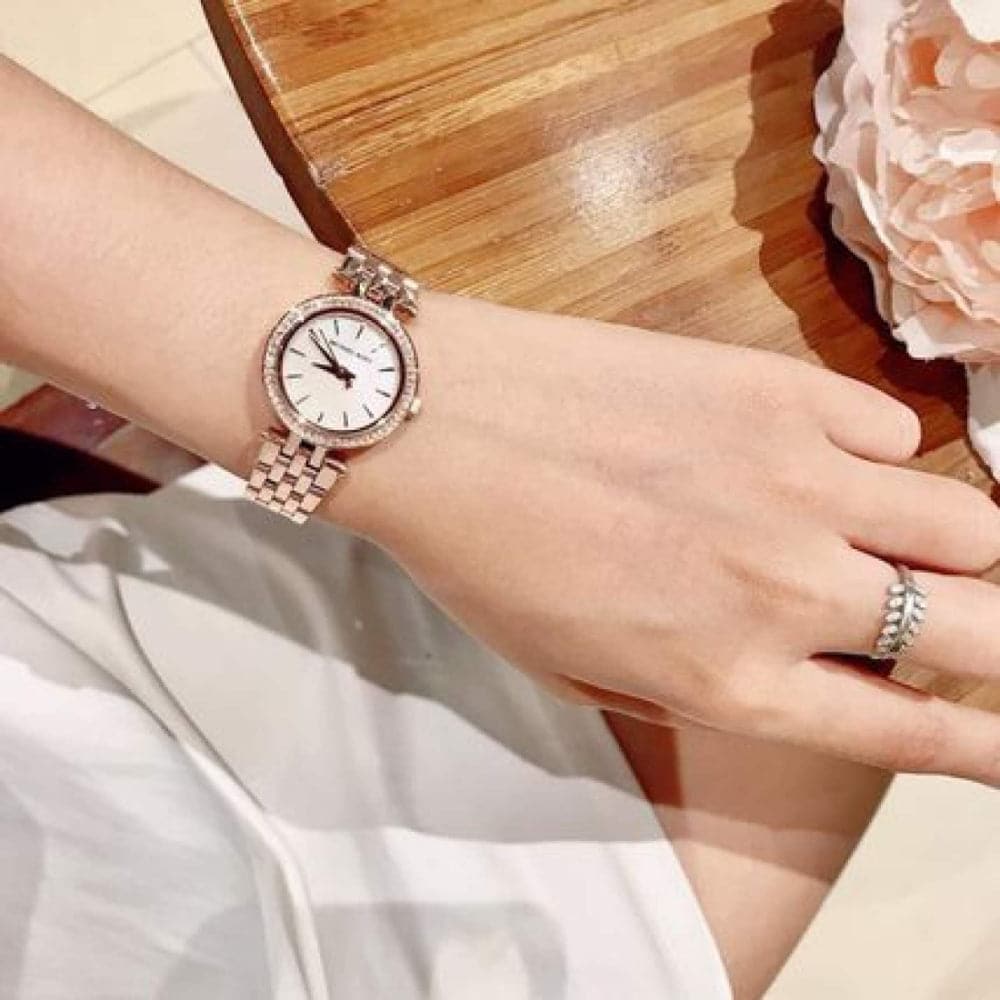 Michael Kors Darci Analog Mother of Pearl Dial Rose Gold Steel Strap Watch For Women - MK3832 Buy Now By Michael Kors