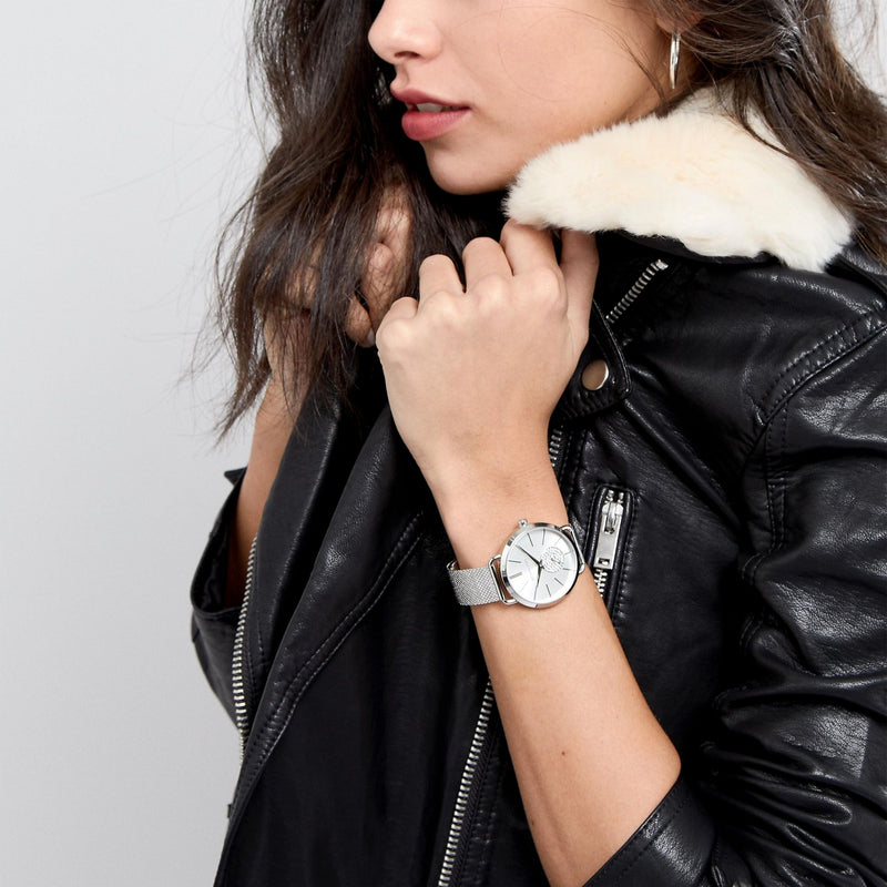 Michael Kors Portia Silver Dial Silver Mesh Bracelet Watch for Women - MK3843 Buy Now By Michael Kors