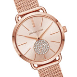 Michael Kors Portia Rose Gold Dial Rose Gold Mesh Bracelet Watch for Women - MK3845 Buy Now By Michael Kors