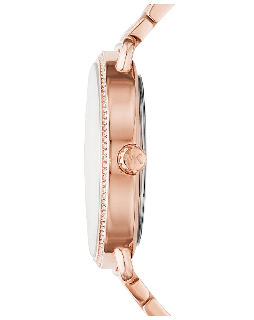Michael Kors Noire Black Dial Rose Gold Steel Strap Watch for Women - MK3585 Buy Now By Michael Kors