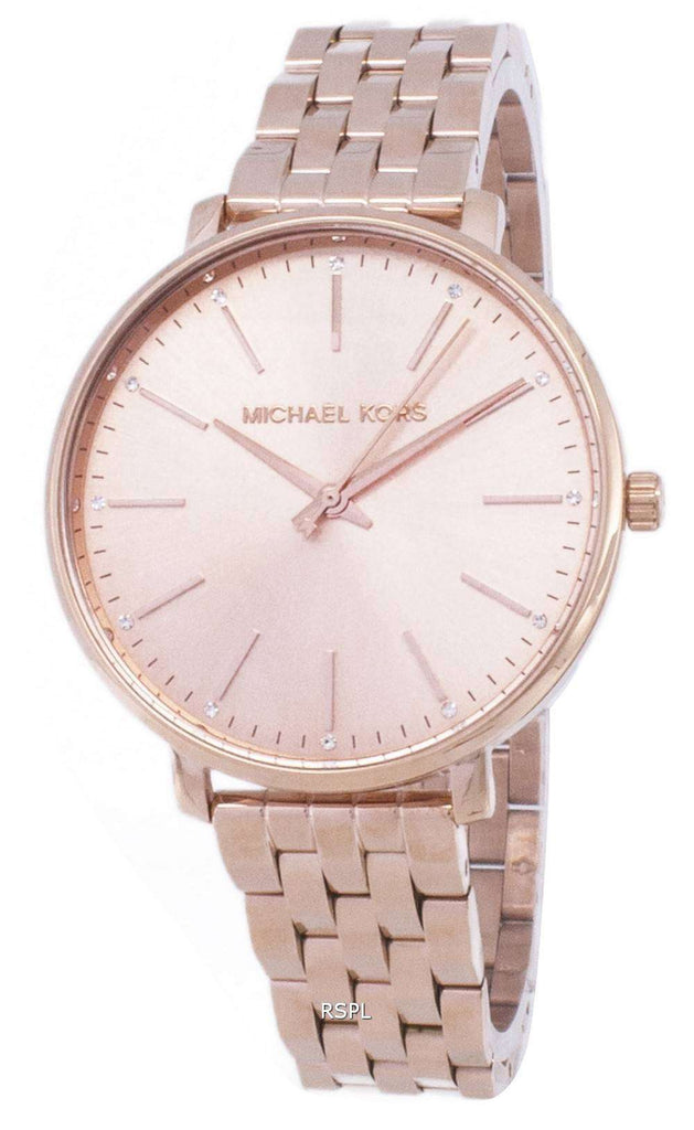 Michael Kors Pyper Three-Hand Rose Gold Dial Rose Gold Steel Strap Watch For Women - MK3897 Buy Now By Michael Kors