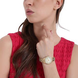 Michael Kors Lauryn Mother of Pearl White Dial Gold Steel Strap Watch for Women - MK3899 Buy Now By Michael Kors