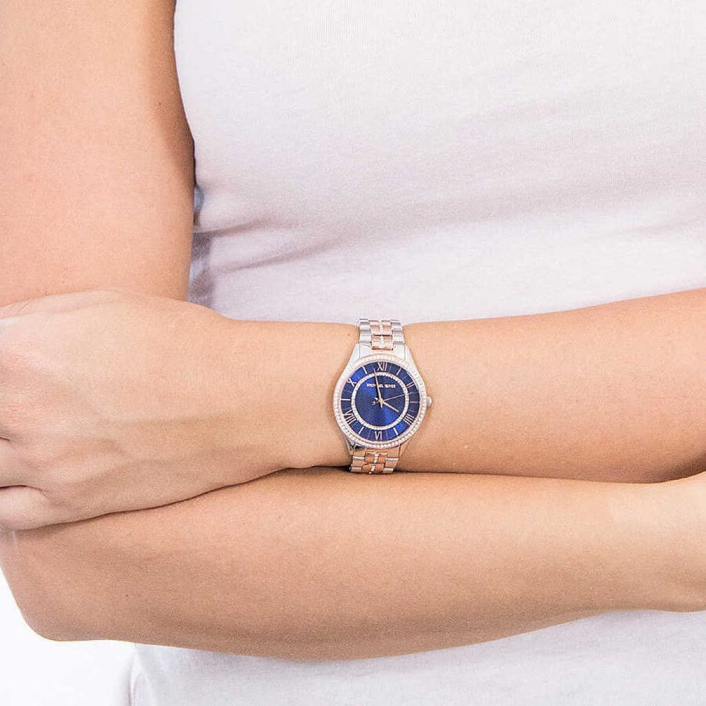 Michael Kors Lauryn Quartz Blue Dial Two Tone Steel Strap Watch For Women - MK3929 Buy Now By Michael Kors